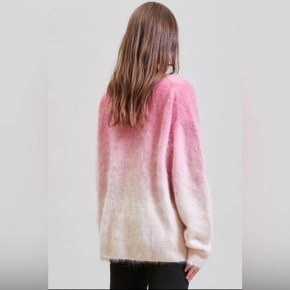 R13 Japanese Brushed Cashmere Dip Dyed Sweater - Pink Ombre. Size Medium $1855 - Picture 5 of 13